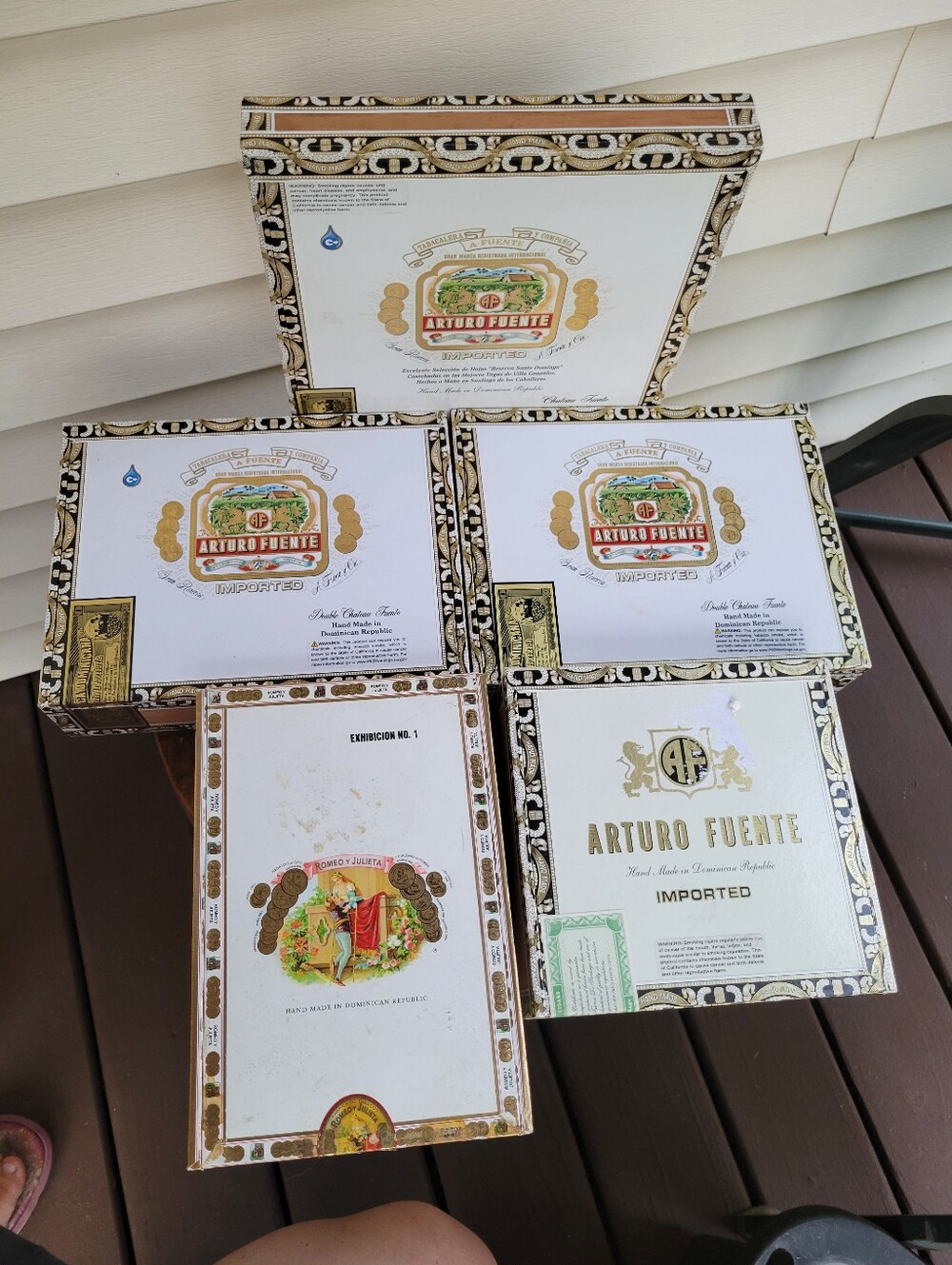 Lot Of 5 Empty Cigar Boxes: Arturo Fuente